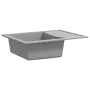 Fregadero de cocina con rebosadero ovalado granito gris by , Sinks - Ref: Foro24-147102, Price: 154,20 €, Discount: %
