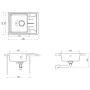 Fregadero de cocina con rebosadero ovalado granito gris by , Sinks - Ref: Foro24-147102, Price: 154,20 €, Discount: %
