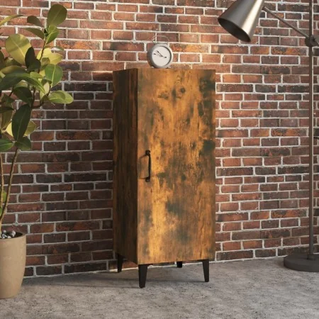 Aparador madera contrachapada roble ahumado 34,5x34x90 cm de , Aparadores - Ref: Foro24-817405, Precio: 59,14 €, Descuento: %