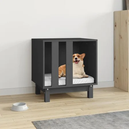 Caseta para perros madera maciza de pino gris 50x40x52 cm von , Hundehütten - Ref: Foro24-822473, Preis: 51,52 €, Rabatt: %