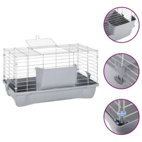 Jaula para hámster polipropileno y metal gris 58x32x31 cm by , Cages and habitats for small animals - Ref: Foro24-172224, Pri...