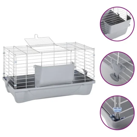 Jaula para hámster polipropileno y metal gris 58x32x31 cm von , Käfige und Lebensräume für Kleintiere - Ref: Foro24-172224, P...