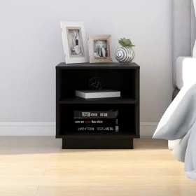 Mesita de noche de madera maciza de pino negro 40x34x40 cm by , Nightstands - Ref: Foro24-813333, Price: 35,65 €, Discount: %