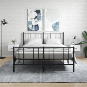 Mesitas de noche de pared 2 uds blanco 35x35x20 cm by , Lockers and storage cabinets - Ref: Foro24-829837, Price: 45,27 €, Di...