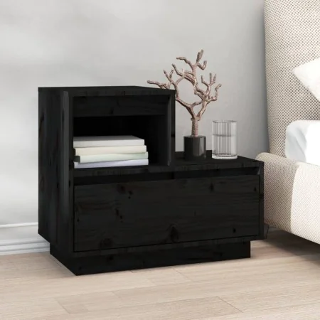 Mesita de noche madera maciza de pino negro 60x34x51 cm von , Nachttische - Ref: Foro24-814382, Preis: 62,51 €, Rabatt: %