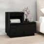 Mesita de noche madera maciza de pino negro 60x34x51 cm von , Nachttische - Ref: Foro24-814382, Preis: 62,51 €, Rabatt: %