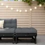 Taburete de jardín con cojín madera maciza de pino negro von , Modulare Sofas für den Außenbereich - Ref: Foro24-825440, Prei...