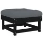 Taburete de jardín con cojín madera maciza de pino negro von , Modulare Sofas für den Außenbereich - Ref: Foro24-825440, Prei...
