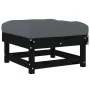 Taburete de jardín con cojín madera maciza de pino negro von , Modulare Sofas für den Außenbereich - Ref: Foro24-825440, Prei...