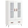 Aparador alto madera de ingeniería blanco brillo 69,5x31x115 cm by , Sideboards - Ref: Foro24-828270, Price: 99,52 €, Discoun...