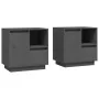 Mesitas de noche 2 uds madera maciza pino gris 50x34x50 cm de , Mesitas de noche - Ref: Foro24-814484, Precio: 90,23 €, Descu...