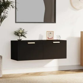 Armario de pared madera contrachapada negro 100x36,5x35 cm by , Lockers and storage cabinets - Ref: Foro24-812943, Price: 68,...