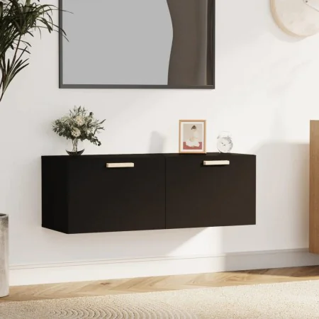 Armario de pared madera contrachapada negro 100x36,5x35 cm de , Taquillas y armarios de almacenamiento - Ref: Foro24-812943, ...