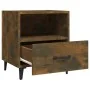 Mesita de noche madera contrachapada color roble ahumado by , Nightstands - Ref: Foro24-817303, Price: 40,58 €, Discount: %