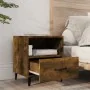 Mesita de noche madera contrachapada color roble ahumado by , Nightstands - Ref: Foro24-817303, Price: 40,58 €, Discount: %