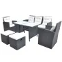 6-piece garden dining set and black synthetic rattan cushions by vidaXL, Garden sets - Ref: Foro24-42643, Price: 691,74 €, Di...