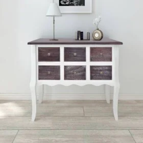 Mueble consola con 6 cajones madera marrón y blanco von , Sideboards - Ref: Foro24-240402, Preis: 194,43 €, Rabatt: %