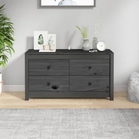 Armario auxiliar de madera maciza de pino gris 100x40x54 cm by , Sideboards - Ref: Foro24-821776, Price: 139,44 €, Discount: %