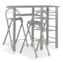 Mesa y taburetes de cocina con estantes de madera y acero gris von , Möbelsets für Küchen und Esszimmer - Ref: Foro24-284401,...