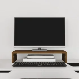 Soporte de monitor madera maciza pino marrón miel 50x27x10 cm by , Computer bases and risers - Ref: Foro24-813947, Price: 26,...