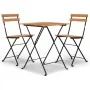 Muebles cafetería plegables 3 piezas madera maciza teca y acero de , Conjuntos de jardín - Ref: Foro24-319977, Precio: 144,95...