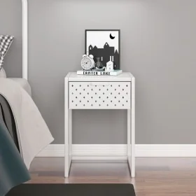 Mesita de noche de acero blanca 38x35x54 cm by , Nightstands - Ref: Foro24-335887, Price: 70,24 €, Discount: %