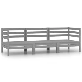 Conjunto de muebles de jardín 3 piezas madera maciza pino gris von , Gartensets - Ref: Foro24-806609, Preis: 167,62 €, Rabatt: %