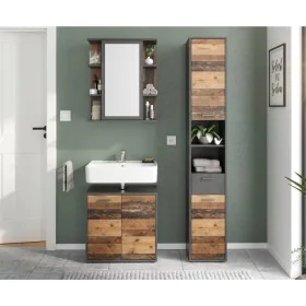 FMD Armario de cuarto de baño con espejo color matera oscuro old style by , bathroom vanities - Ref: Foro24-429458, Price: 14...