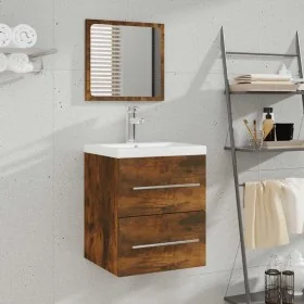 Armario de baño con espejo color roble ahumado 41x38,5x48 cm by , Bathroom furniture - Ref: Foro24-820469, Price: 50,15 €, Di...