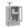 Aparador alto madera de ingeniería gris hormigón 69,5x31x115 cm by , Sideboards - Ref: Foro24-828272, Price: 84,85 €, Discoun...