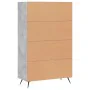 Aparador alto madera de ingeniería gris hormigón 69,5x31x115 cm by , Sideboards - Ref: Foro24-828272, Price: 84,85 €, Discoun...