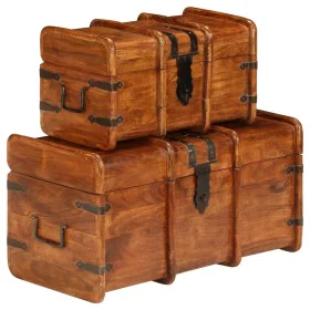 Juego de cofres 2 piezas madera maciza de acacia acabado miel by , Trunks for trousseau - Ref: Foro24-245656, Price: 294,74 €...