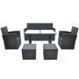 6-piece garden dining set and black synthetic rattan cushions by vidaXL, Garden sets - Ref: Foro24-42643, Price: 691,74 €, Di...
