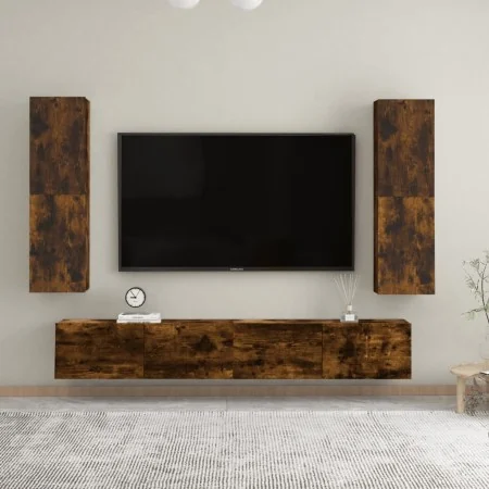 Muebles TV de pared 2 uds color roble ahumado 30,5x30x110 cm de , Muebles TV - Ref: Foro24-826677, Precio: 81,93 €, Descuento: %