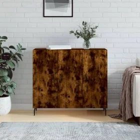 Aparador de madera de ingeniería roble ahumado 90x34x80 cm by , Sideboards - Ref: Foro24-828129, Price: 89,92 €, Discount: %