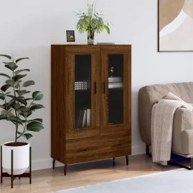Aparador alto madera de ingeniería roble marrón 69,5x31x115 cm by , Sideboards - Ref: Foro24-828323, Price: 96,87 €, Discount: %