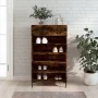 Zapatero madera de ingeniería roble ahumado 60x35x105 cm de , Armarios y almacenamiento - Ref: Foro24-829617, Precio: 76,74 €...