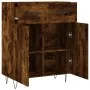 Aparador de madera de ingeniería roble ahumado 69,5x34x90 cm by , Sideboards - Ref: Foro24-827977, Price: 82,17 €, Discount: %