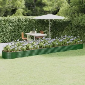 Jardinera arriate acero recubrimiento polvo verde 544x100x36 cm by , Pots and planters - Ref: Foro24-319013, Price: 144,17 €,...