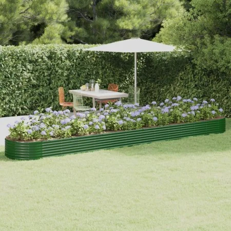 Jardinera arriate acero recubrimiento polvo verde 544x100x36 cm by , Pots and planters - Ref: Foro24-319013, Price: 144,17 €,...