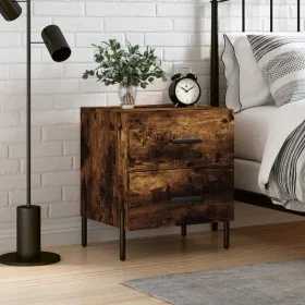 Mesita de noche madera ingeniería roble ahumado 40x35x47,5 cm by , Nightstands - Ref: Foro24-827334, Price: 52,42 €, Discount: %