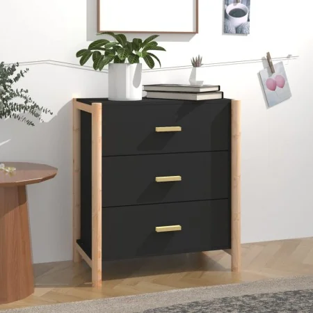 Aparador de madera contrachapada negro 62x38x70 cm by , Sideboards - Ref: Foro24-345673, Price: 101,59 €, Discount: %