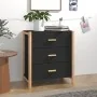 Aparador de madera contrachapada negro 62x38x70 cm by , Sideboards - Ref: Foro24-345673, Price: 101,59 €, Discount: %