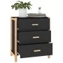 Aparador de madera contrachapada negro 62x38x70 cm by , Sideboards - Ref: Foro24-345673, Price: 101,59 €, Discount: %