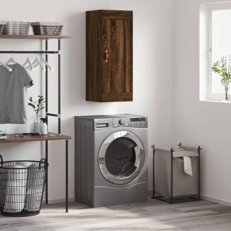 Armario de pared madera ingeniería marrón roble 34,5x34x90 cm by , Sideboards - Ref: Foro24-830483, Price: 54,62 €, Discount: %