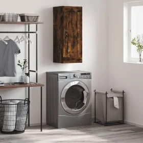 Armario de pared madera ingeniería roble ahumado 34,5x34x90 cm by , Sideboards - Ref: Foro24-830497, Price: 49,79 €, Discount: %