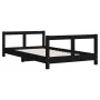 Estructura de cama para niños madera de pino negro 80x160 cm von , Kinderbetten und Betten für Kinder - Ref: Foro24-834431, P...