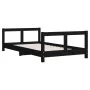 Estructura de cama para niños madera de pino negro 80x160 cm von , Kinderbetten und Betten für Kinder - Ref: Foro24-834431, P...