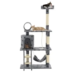 Rascador para gatos con poste de sisal 140 cm huellas gris by , Cat furniture - Ref: Foro24-170584, Price: 94,48 €, Discount: %