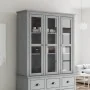 Armario con puertas de vidrio BODO madera maciza pino gris by , Sideboards - Ref: Foro24-355079, Price: 283,14 €, Discount: %